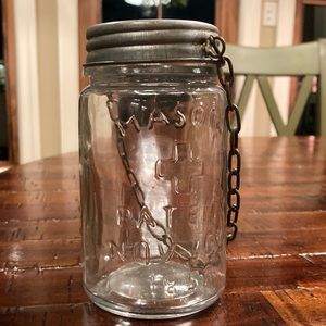 Hanging Mason Floral Jar